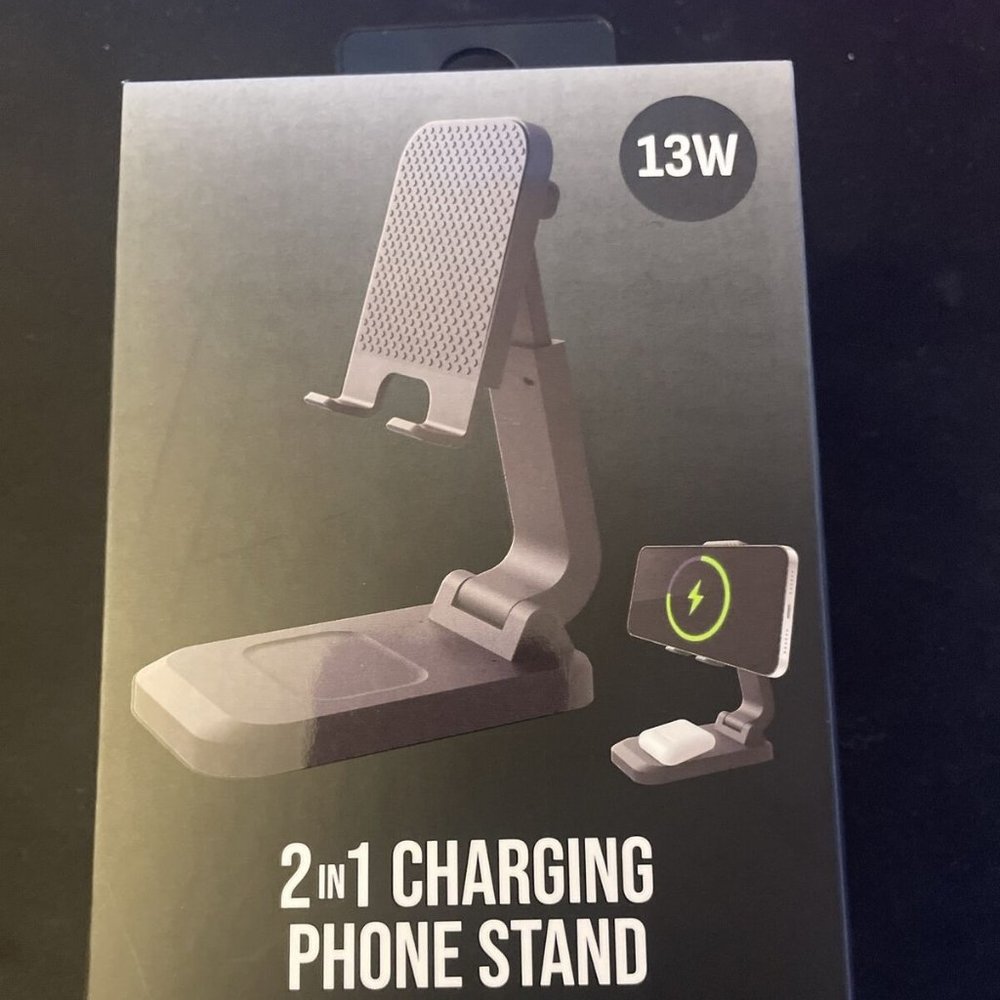 Vivitar 2 In 1 Charging Phone Stand Wireless And Plug In Phone Charger 13W